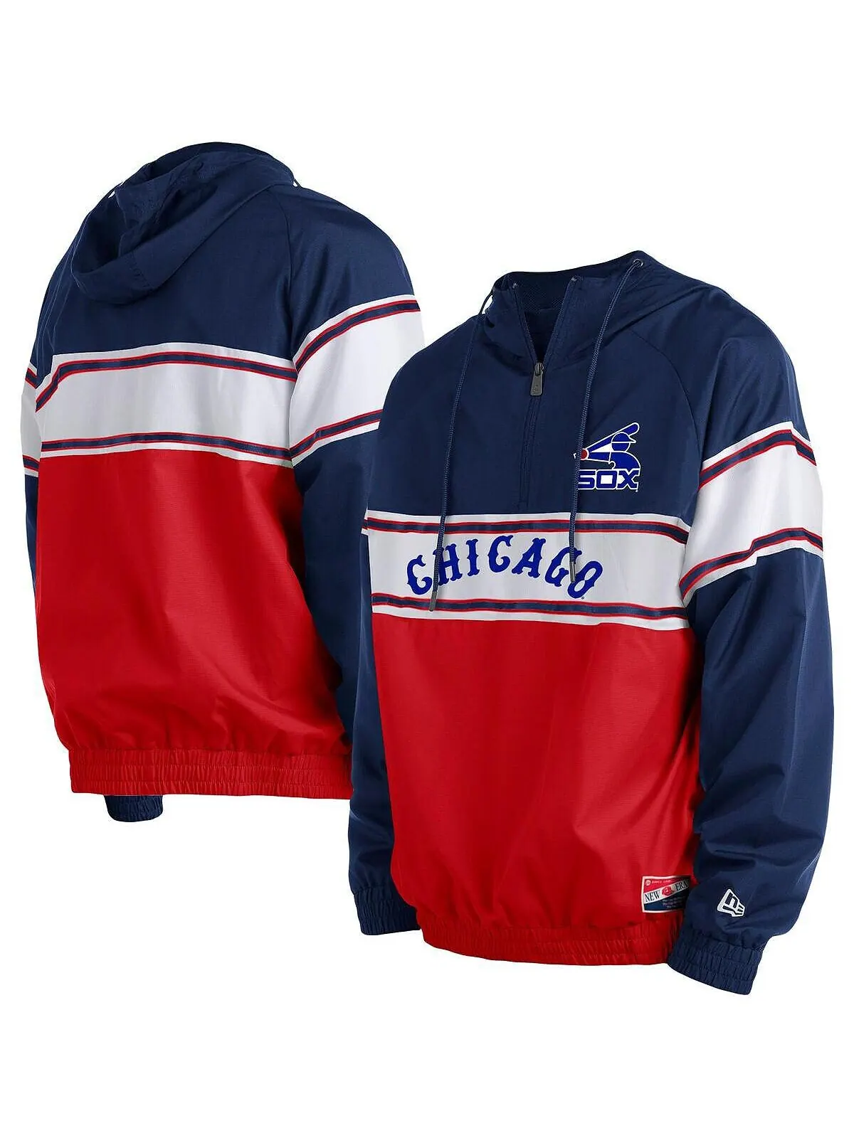 Мужская темно-синяя толстовка с капюшоном на молнии Chicago White Sox Ripstop Raglan New Era