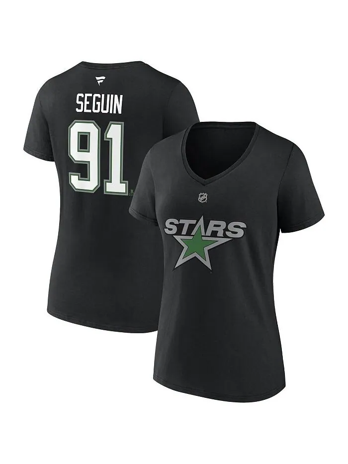 Женская черная футболка с v-образным вырезом с именем и номером Tyler Seguin Dallas Stars Special — изображение 1 из 3