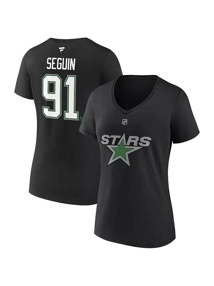 Женская черная футболка Tyler Seguin Dallas Stars Special Edition 2.0 с v-образным вырезом с именем — изображение 1 из 3