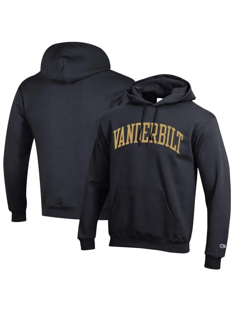 Champion Мужская черная толстовка с капюшоном Vanderbilt Commodores Basic Arch из флиса — изображение 1 из 3, черный