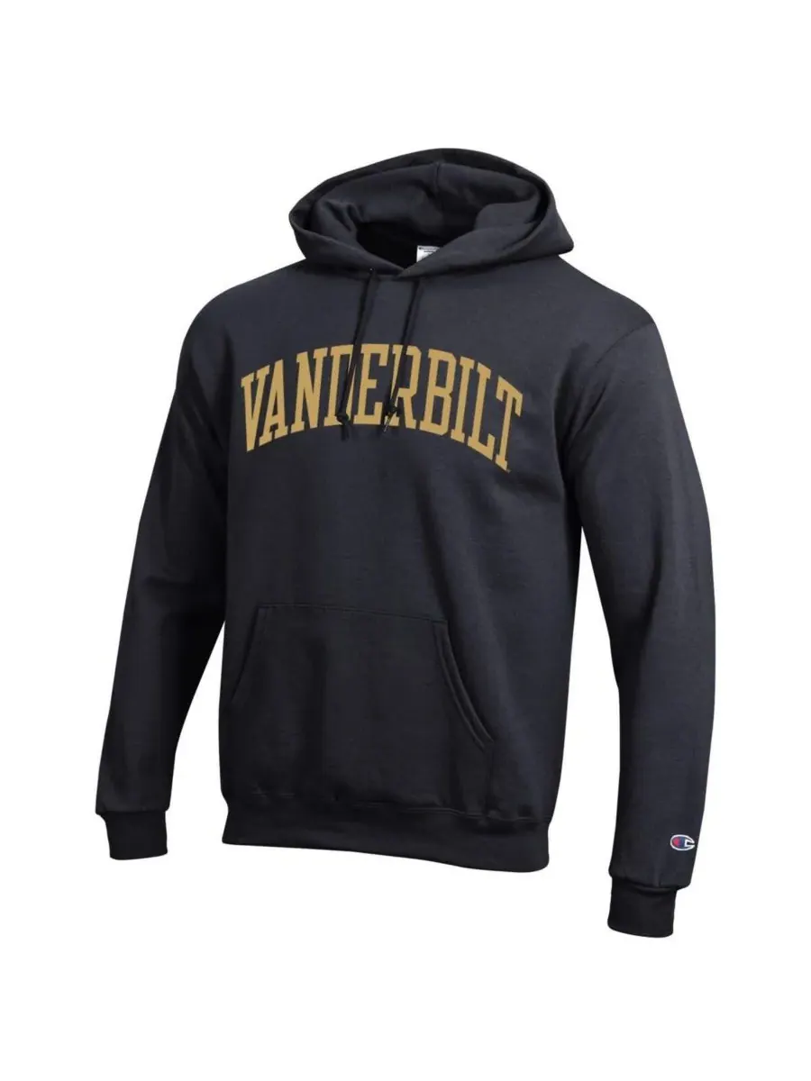Champion Мужская черная толстовка с капюшоном Vanderbilt Commodores Basic Arch из флиса — изображение 3 из 3, черный