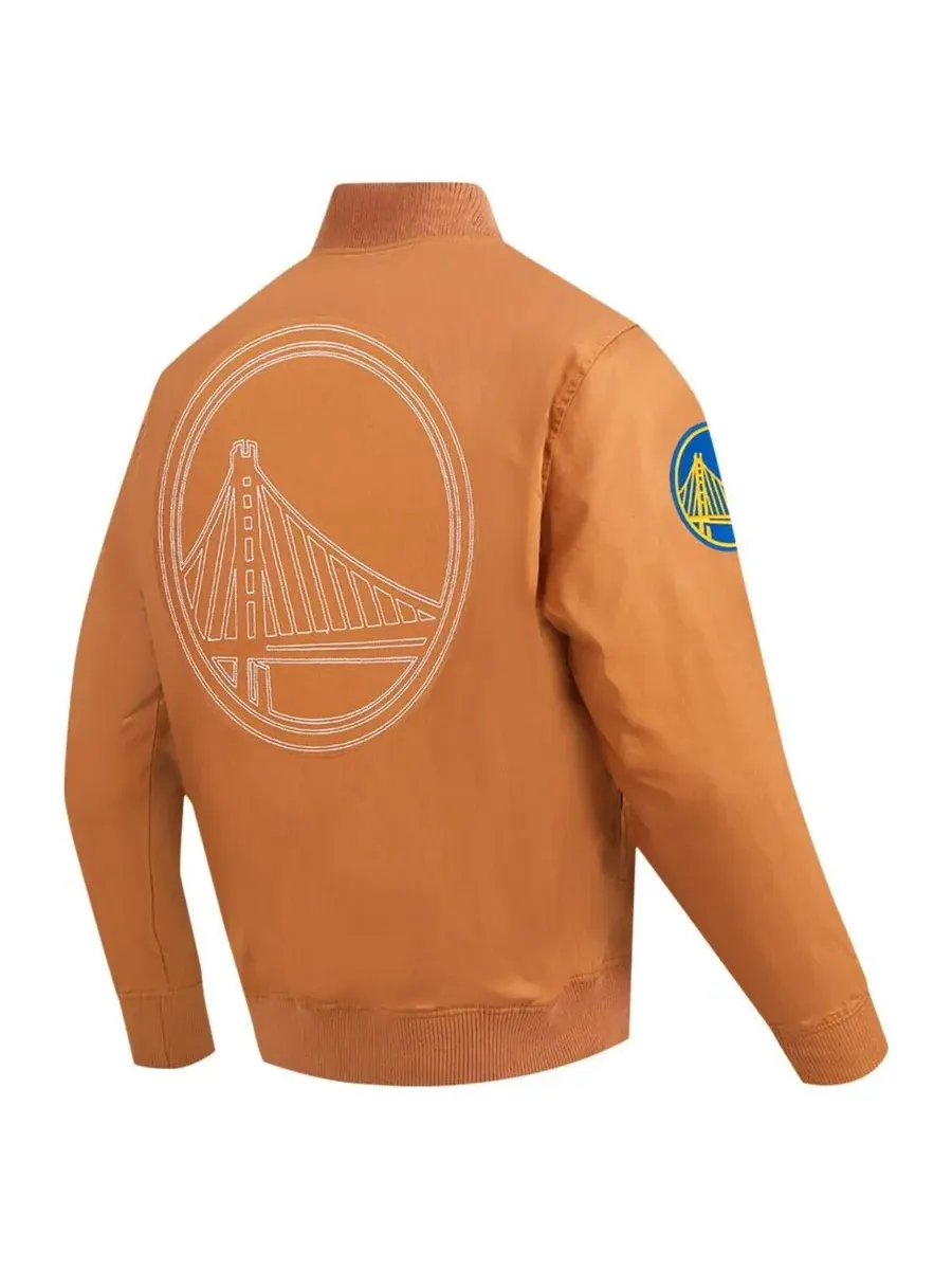 Pro Standard Мужская коричневая куртка на молнии Golden State Warriors Paint The City — изображение 2 из 3, коричневый