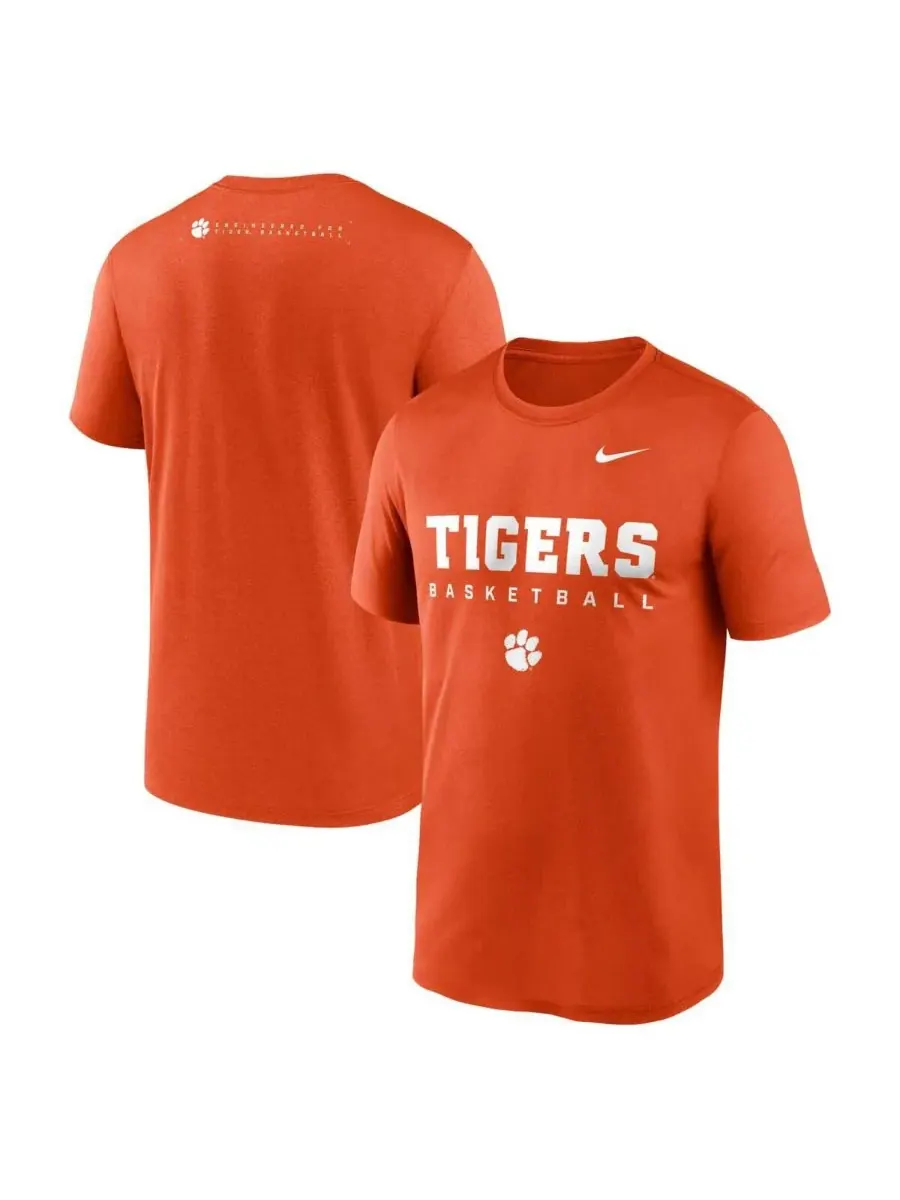 Nike Мужская оранжевая футболка Clemson Tigers 2025 Courtside Basketball Legend Dri-FIT — изображение 1 из 3, оранжевый