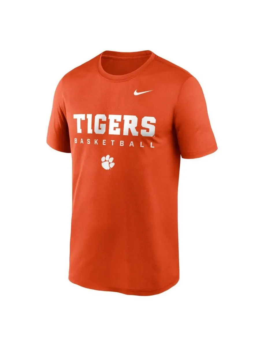 Nike Мужская оранжевая футболка Clemson Tigers 2025 Courtside Basketball Legend Dri-FIT — изображение 2 из 3, оранжевый