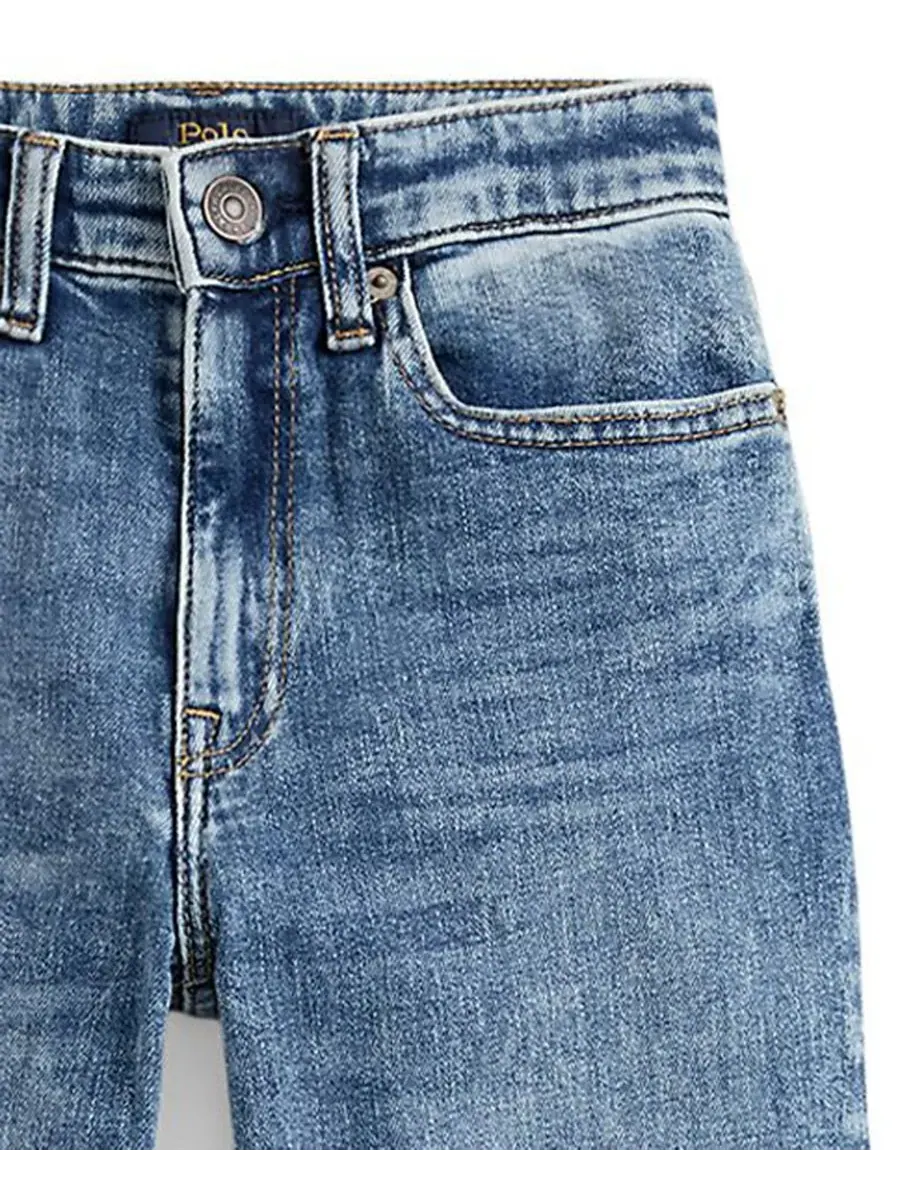Джинсы-клеш из эластичного денима для девочек 7-16 лет Polo Ralph Lauren, Kindal Wash — изображение 4 из 9