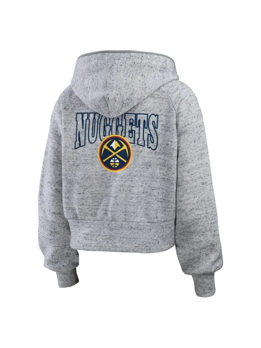 WEAR by Erin Andrews Женская толстовка на молнии цвета «серый меланж» с логотипом Denver Nuggets — изображение 3 из 3