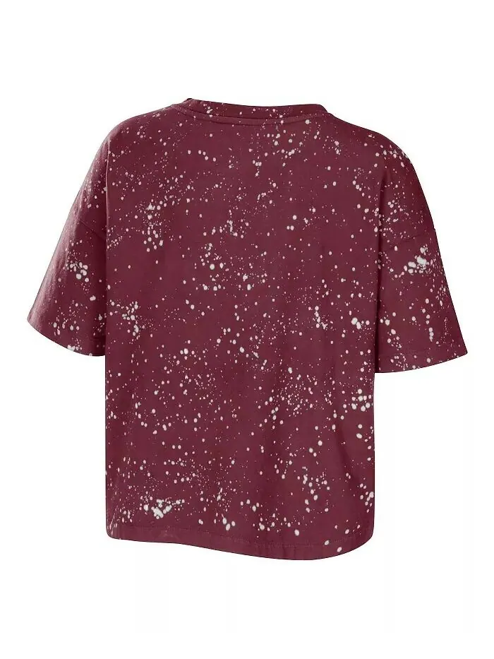 Женская темно-бордовая футболка Texas A&M Aggies Bleach Wash Splatter с укороченным вырезом и — изображение 3 из 3