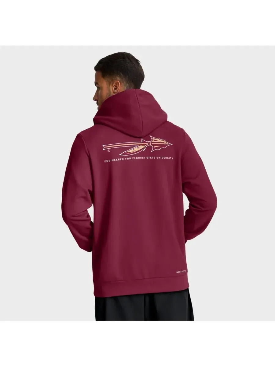 Мужская толстовка на молнии с принтом «Гранат» команды Florida State Seminoles 2025 Sideline — изображение 2 из 5