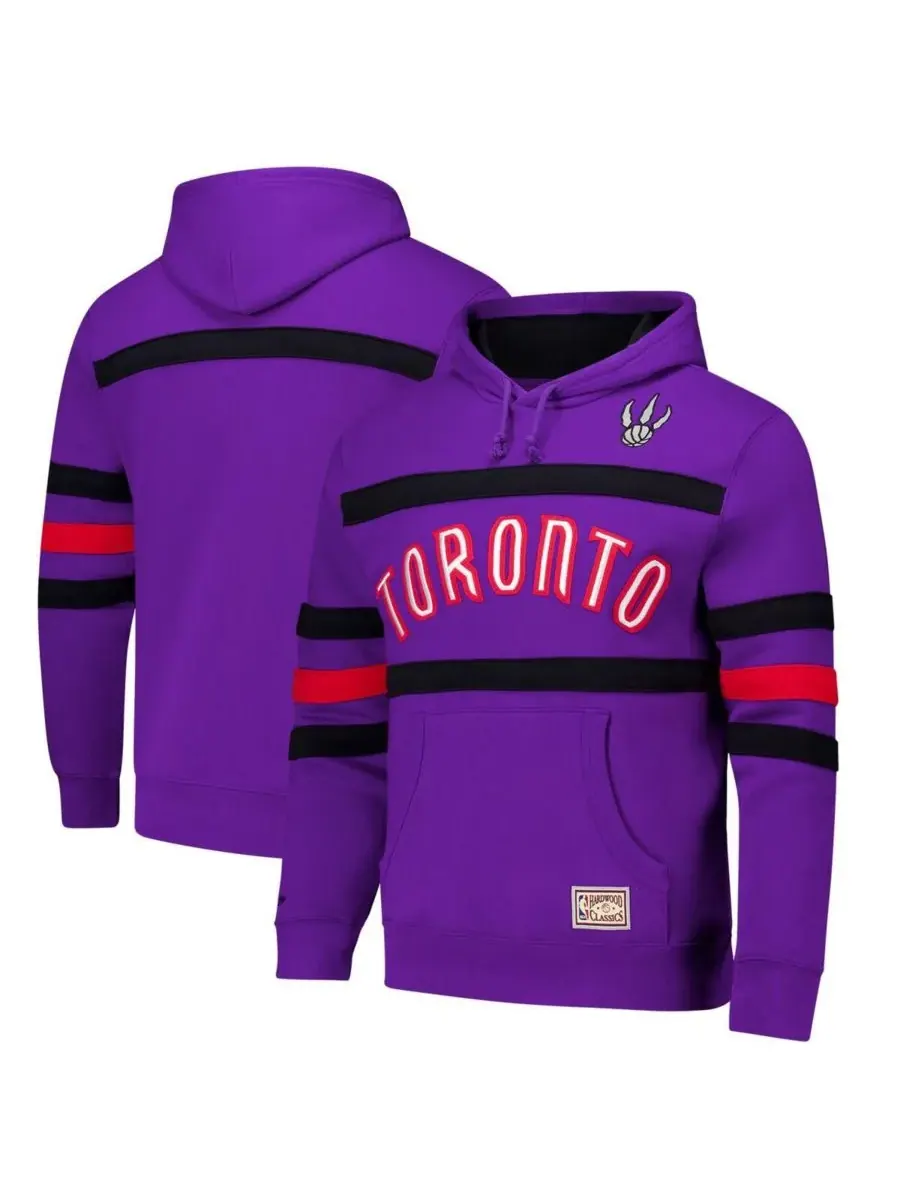 Mitchell & Ness Мужская фиолетовая толстовка с капюшоном Toronto Raptors Hardwood Classics Nights — изображение 1 из 3