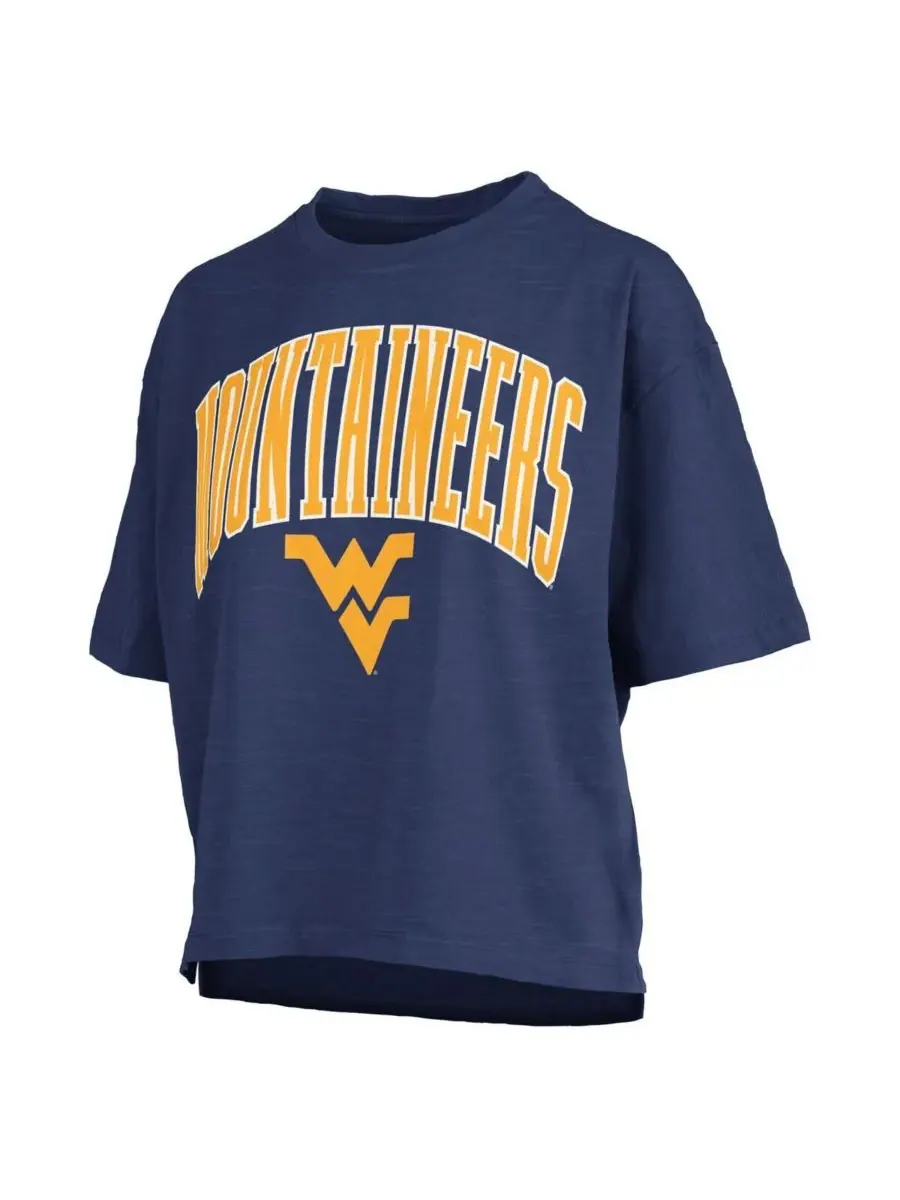 Pressbox Женская темно-синяя футболка West Virginia Mountaineers Nelson Arch Over Logo длиной до — изображение 3 из 3