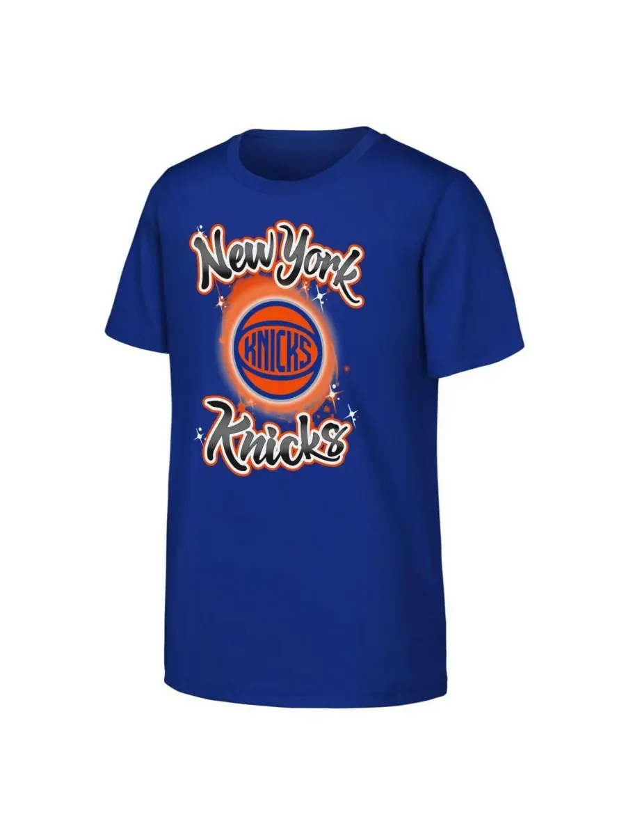 Outerstuff Футболка синего цвета с аэрографией New York Knicks для мальчиков и девочек — изображение 1 из 1, синий
