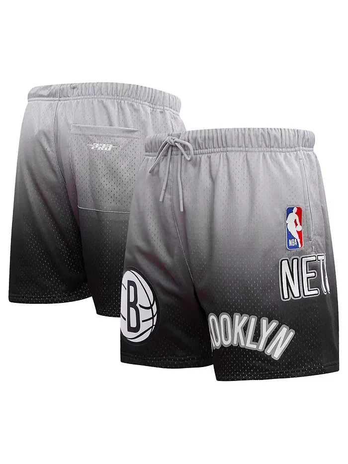 Мужские шорты Brooklyn Nets с градиентом, черные и серые, сетчатые Pro Standard — изображение 1 из 4