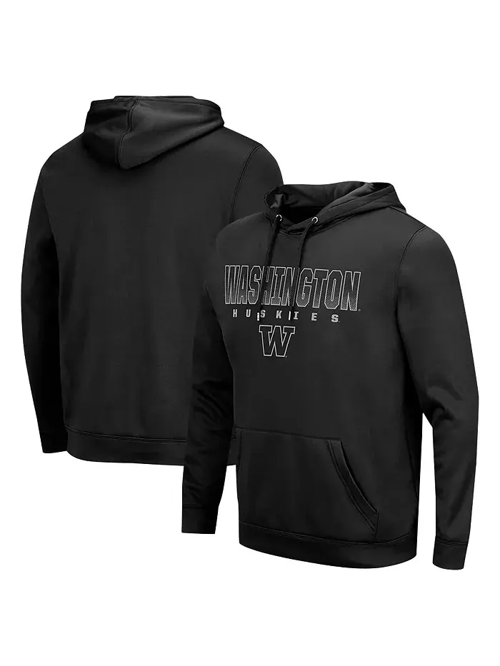 Мужская черная толстовка с капюшоном Washington Huskies Blackout 3.0 Colosseum — изображение 1 из 3