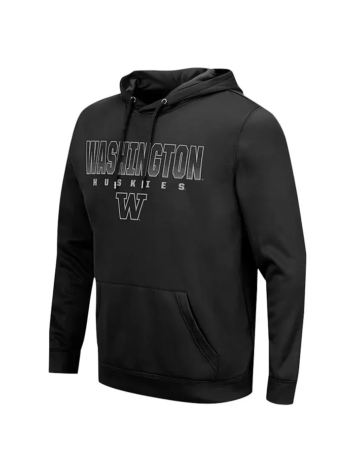 Мужская черная толстовка с капюшоном Washington Huskies Blackout 3.0 Colosseum — изображение 3 из 3