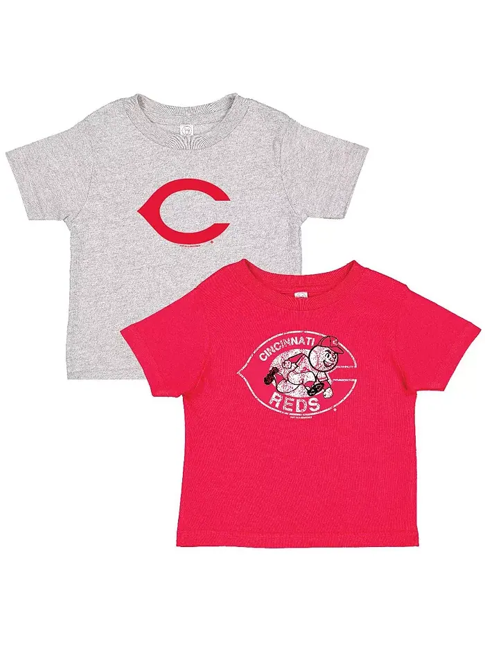Футболка для малышей Cincinnati Reds Cooperstown Collection, красная/серый хизер, комплект из 2 — изображение 1 из 3
