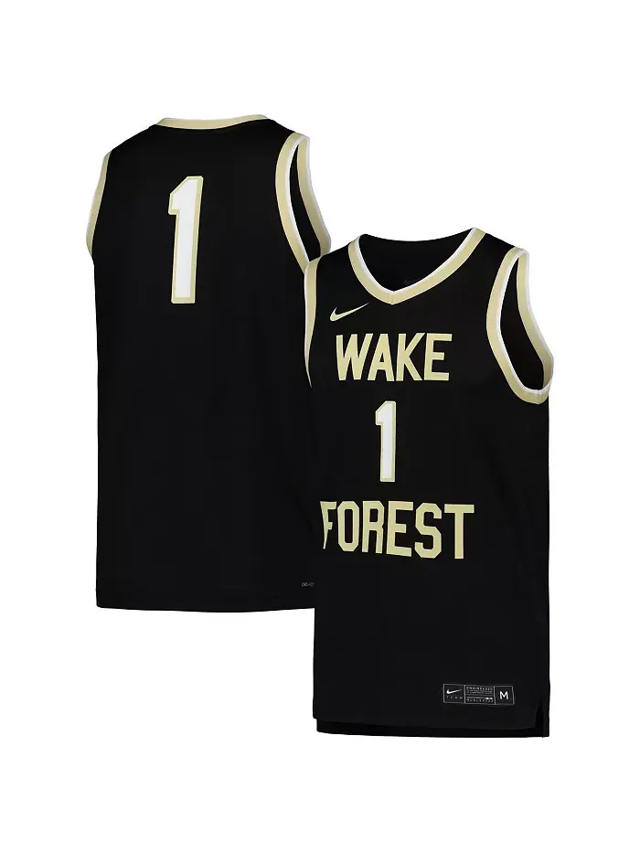 Мужская баскетбольная реплика футболки Wake Forest Demon Deacons черного цвета Nike — изображение 1 из 1