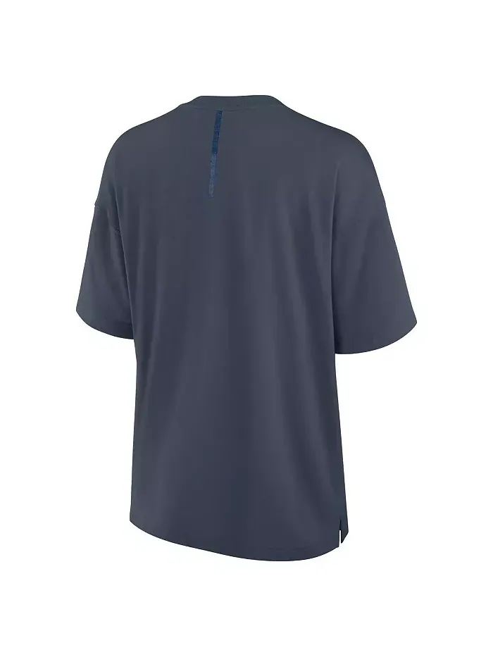 Женская синяя футболка Chicago Cubs Oversize Elements Raw Edge Future Ground Fanatics — изображение 2 из 3