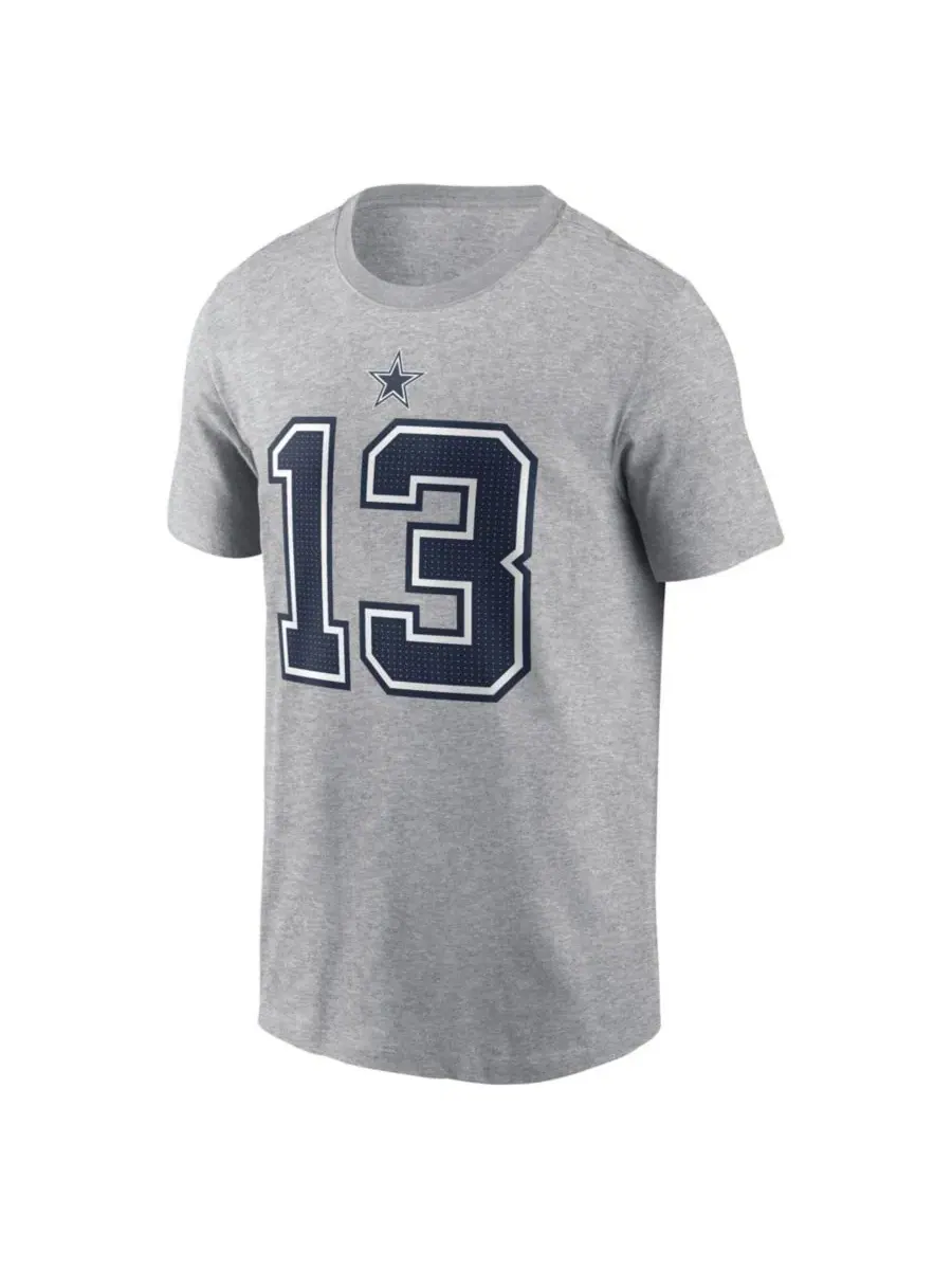 Футболка с принтом Caleb Downs Heather Gray Dallas Cowboys 2026 NFL Draft Name & Number Nike — изображение 2 из 3, серый