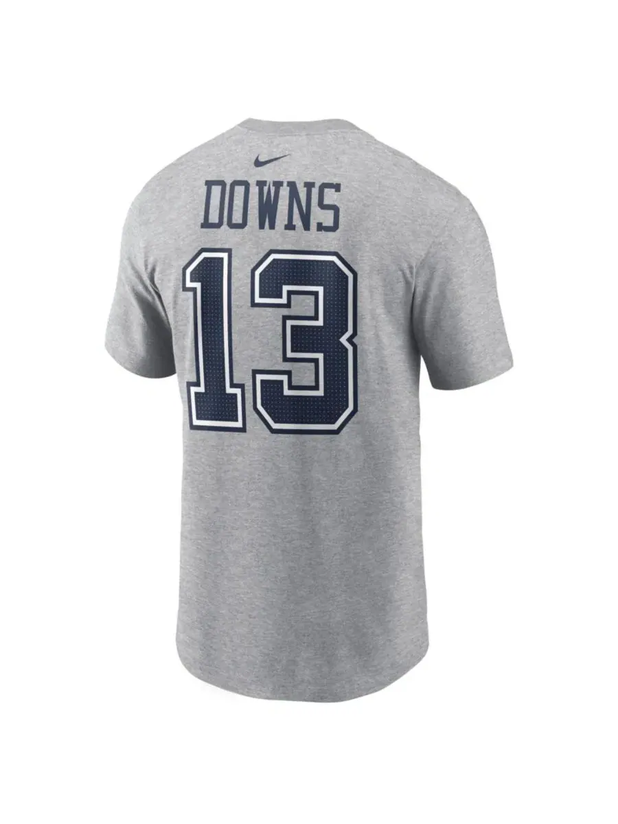 Футболка с принтом Caleb Downs Heather Gray Dallas Cowboys 2026 NFL Draft Name & Number Nike — изображение 3 из 3, серый