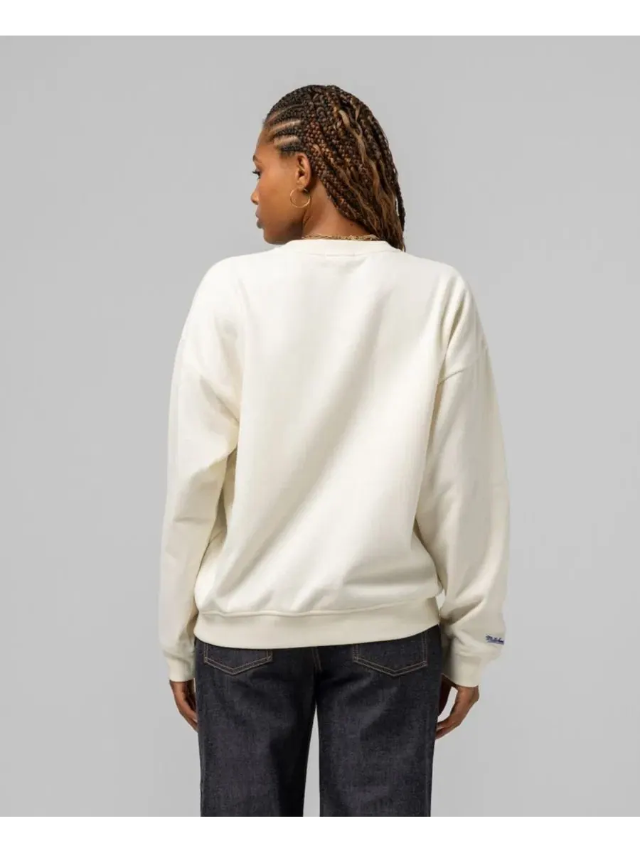 Женский свитшот с вышивкой, модель Premium Crewneck Mitchell & Ness — изображение 4 из 5, бежевый