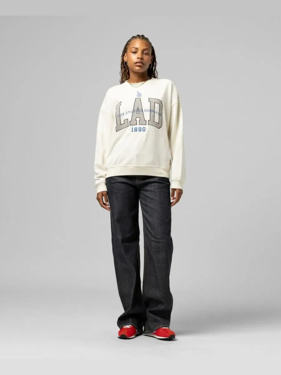 Женский свитшот с вышивкой, модель Premium Crewneck Mitchell & Ness — изображение 5 из 5, бежевый