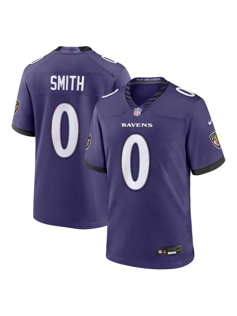 Мужская футболка-джерси Nike Roquan Smith Purple Baltimore Ravens Team Game Jersey — изображение 1 из 8, фиолетовый