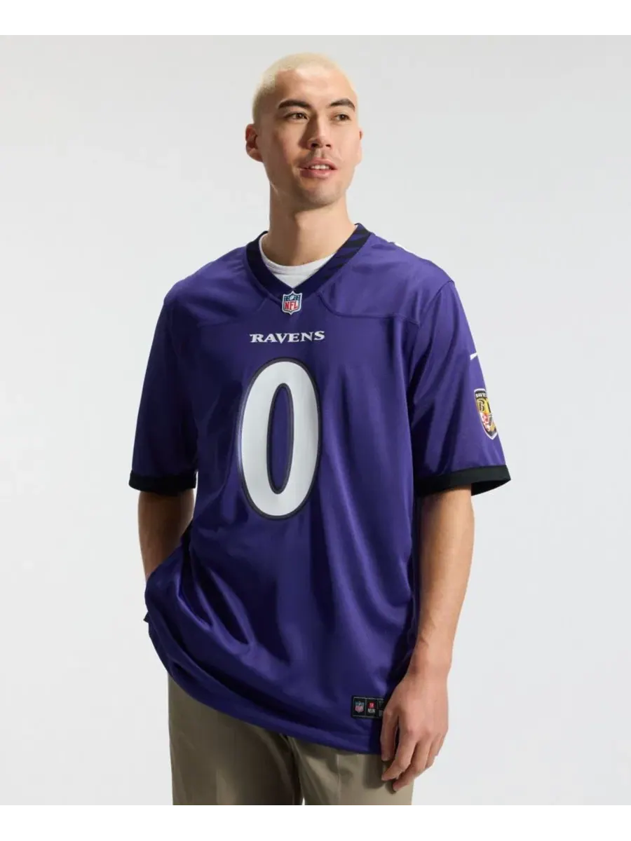 Мужская футболка-джерси Nike Roquan Smith Purple Baltimore Ravens Team Game Jersey — изображение 2 из 8, фиолетовый