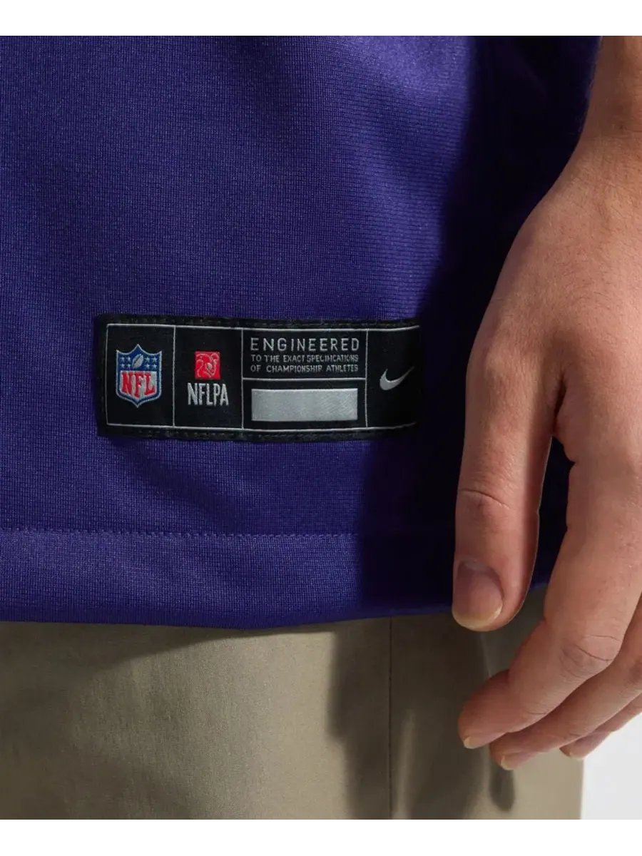 Мужская футболка-джерси Nike Roquan Smith Purple Baltimore Ravens Team Game Jersey — изображение 5 из 8, фиолетовый