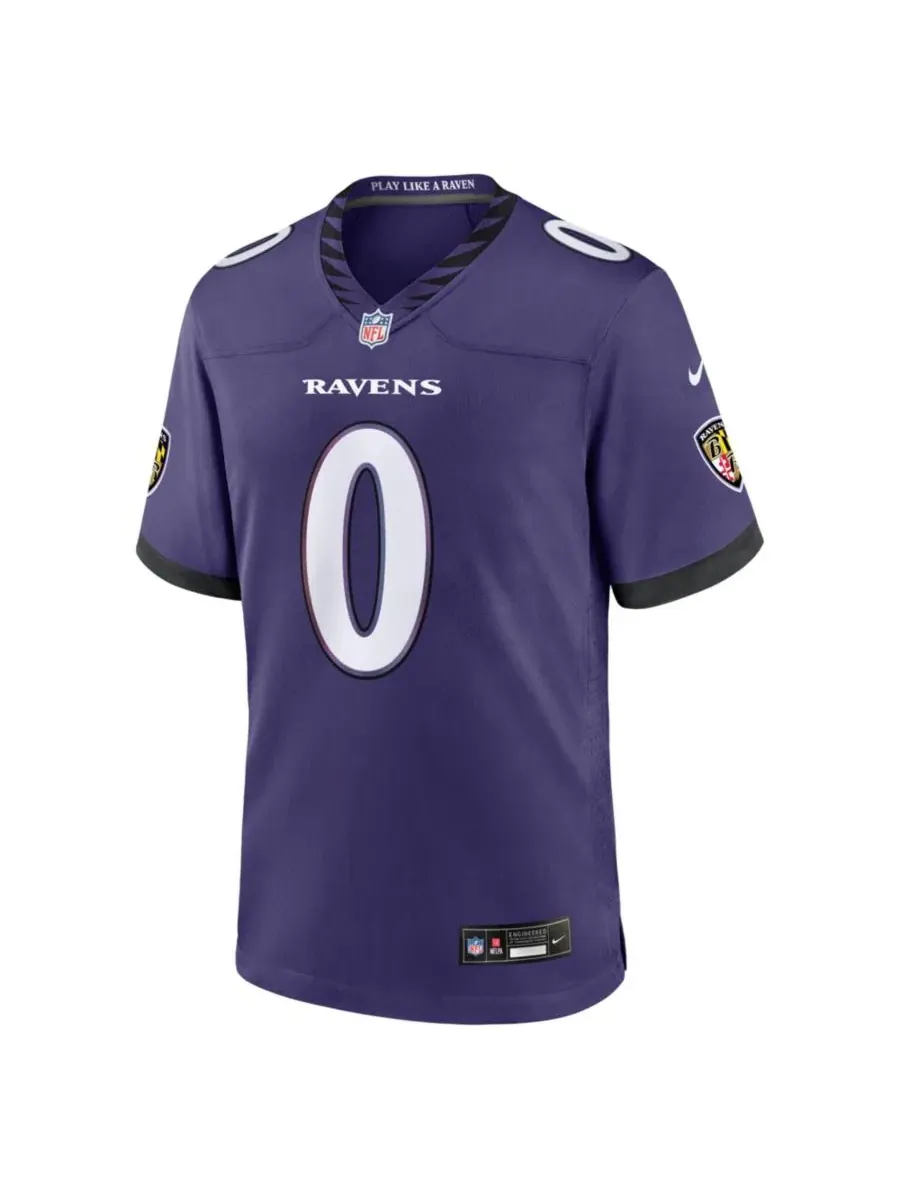 Мужская футболка-джерси Nike Roquan Smith Purple Baltimore Ravens Team Game Jersey — изображение 7 из 8, фиолетовый