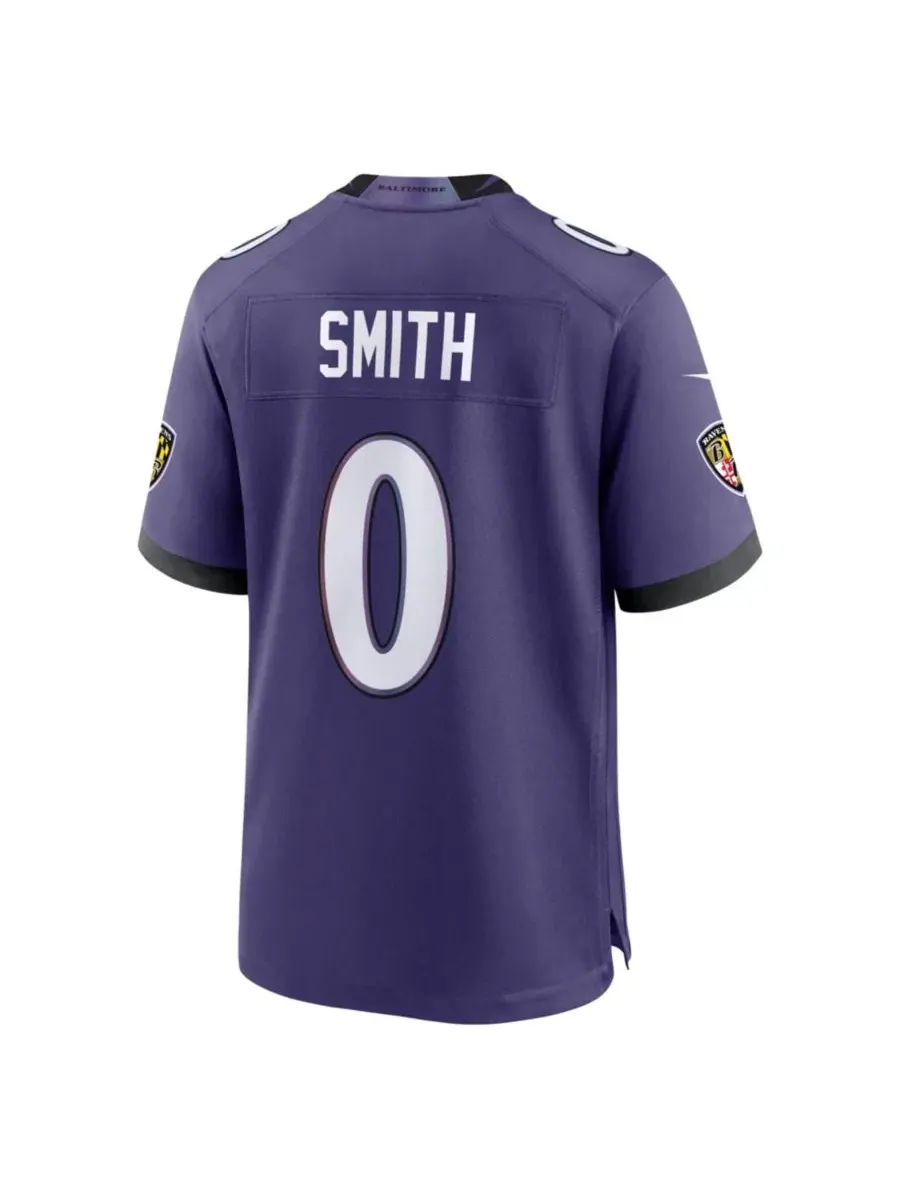 Мужская футболка-джерси Nike Roquan Smith Purple Baltimore Ravens Team Game Jersey — изображение 8 из 8, фиолетовый