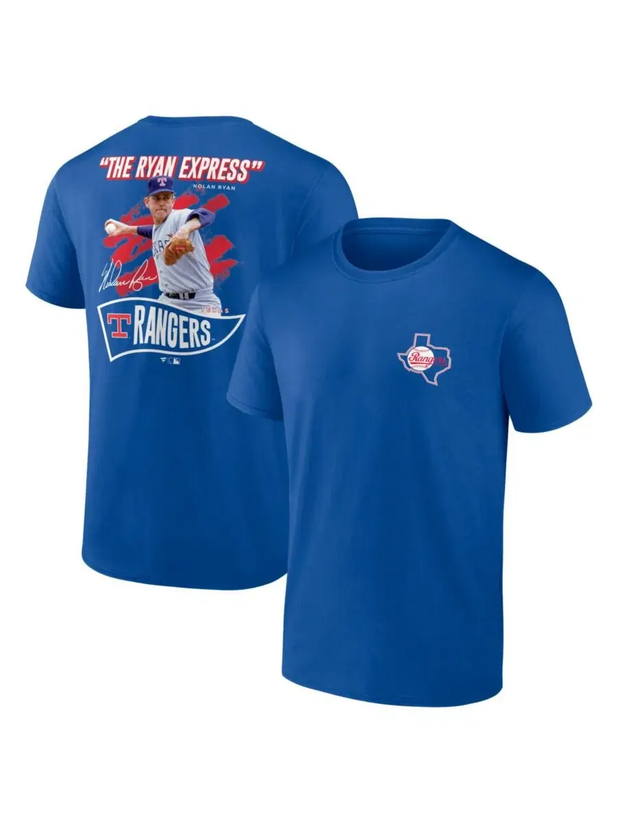Футболка с принтом Nolan Ryan Deep Royal Texas Rangers Retired Player Nickname Name & Number — изображение 1 из 3