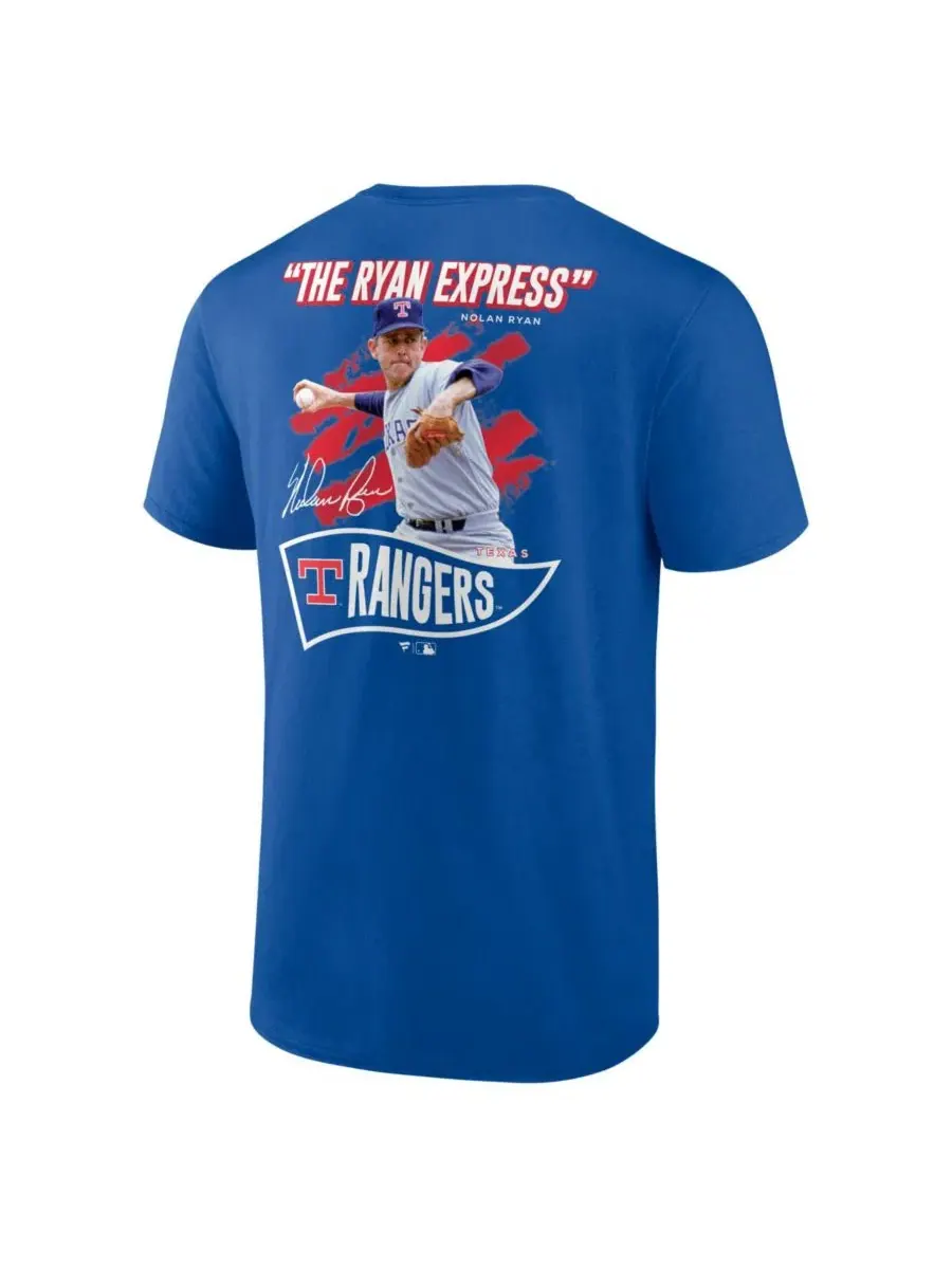 Футболка с принтом Nolan Ryan Deep Royal Texas Rangers Retired Player Nickname Name & Number — изображение 3 из 3