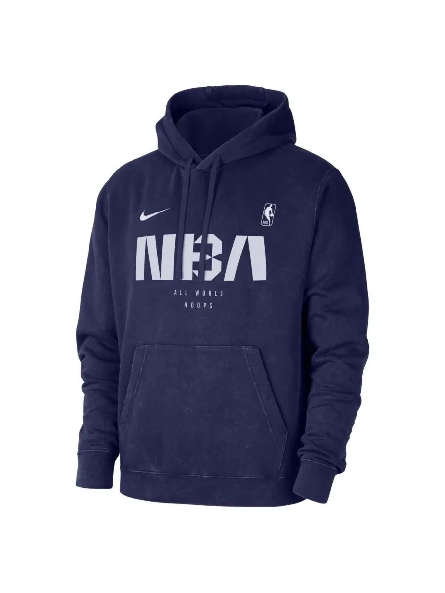 Худи-пуловер NBA All World Hoops Club Washed Nike — изображение 3 из 3, синий