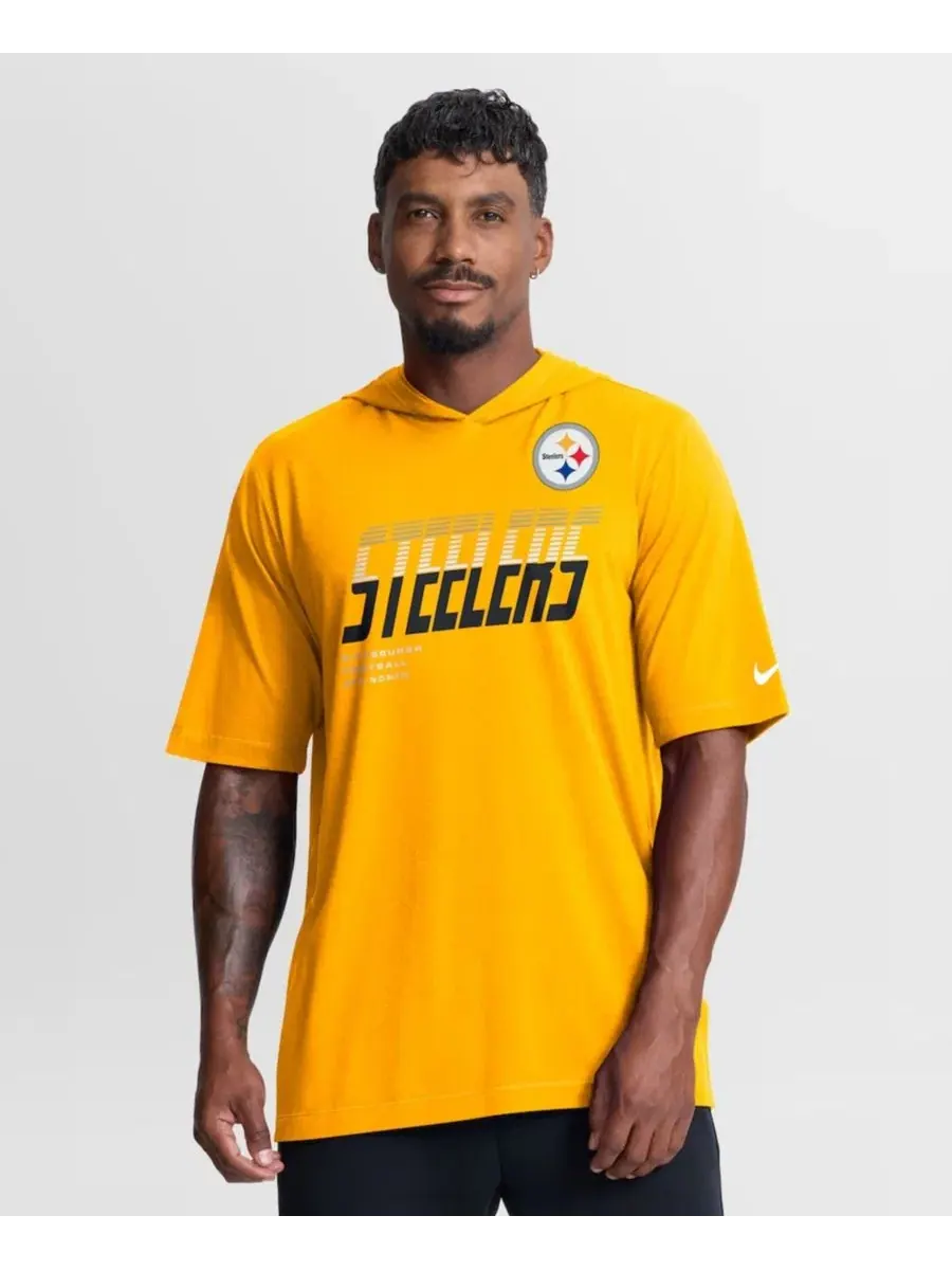 Футболка с капюшоном с принтом Pittsburgh Steelers Nike — изображение 1 из 5, золото