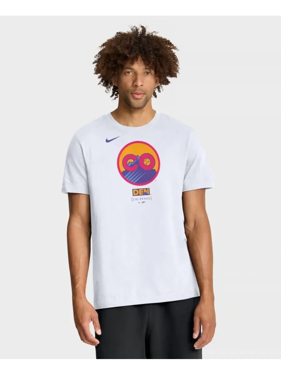 Футболка с принтом Colorado Rockies City Connect Large Logo Nike — изображение 1 из 5, белый