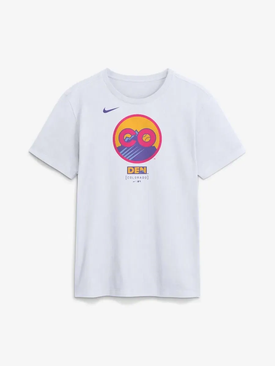 Футболка с принтом Colorado Rockies City Connect Large Logo Nike — изображение 2 из 5, белый