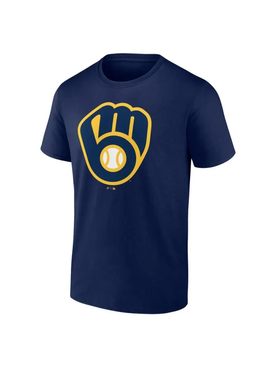 Футболка с логотипом Milwaukee Brewers Logo Athletic — изображение 2 из 3, темно-синий