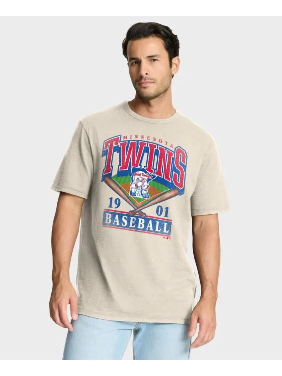 Футболка с винтажным принтом Minnesota Twins Fanatics — изображение 1 из 4, бежевый