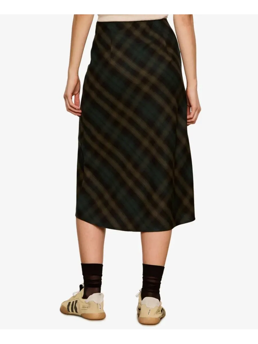 Юбка миди A-силуэта с принтом, модель Bias Plaid Sanctuary, Forest Plaid — изображение 5 из 5