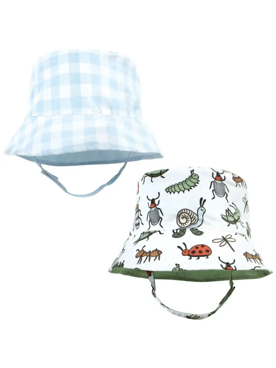 Набор из 4 головных уборов для защиты от солнца Hudson Baby, Critters Plaid Sea Turtle Stripe — изображение 2 из 3