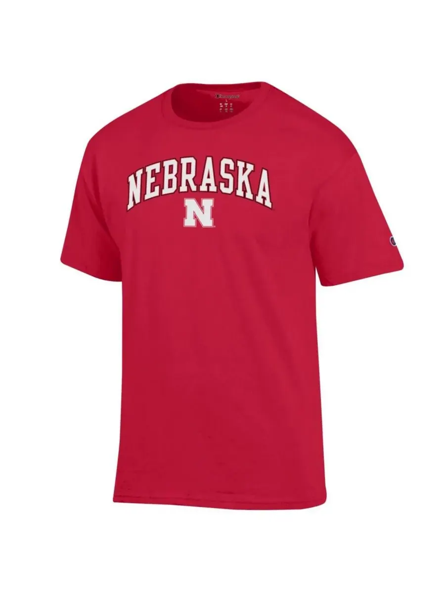 Мужская алая футболка с логотипом Nebraska Huskers в виде арки Champion — изображение 3 из 3, алый