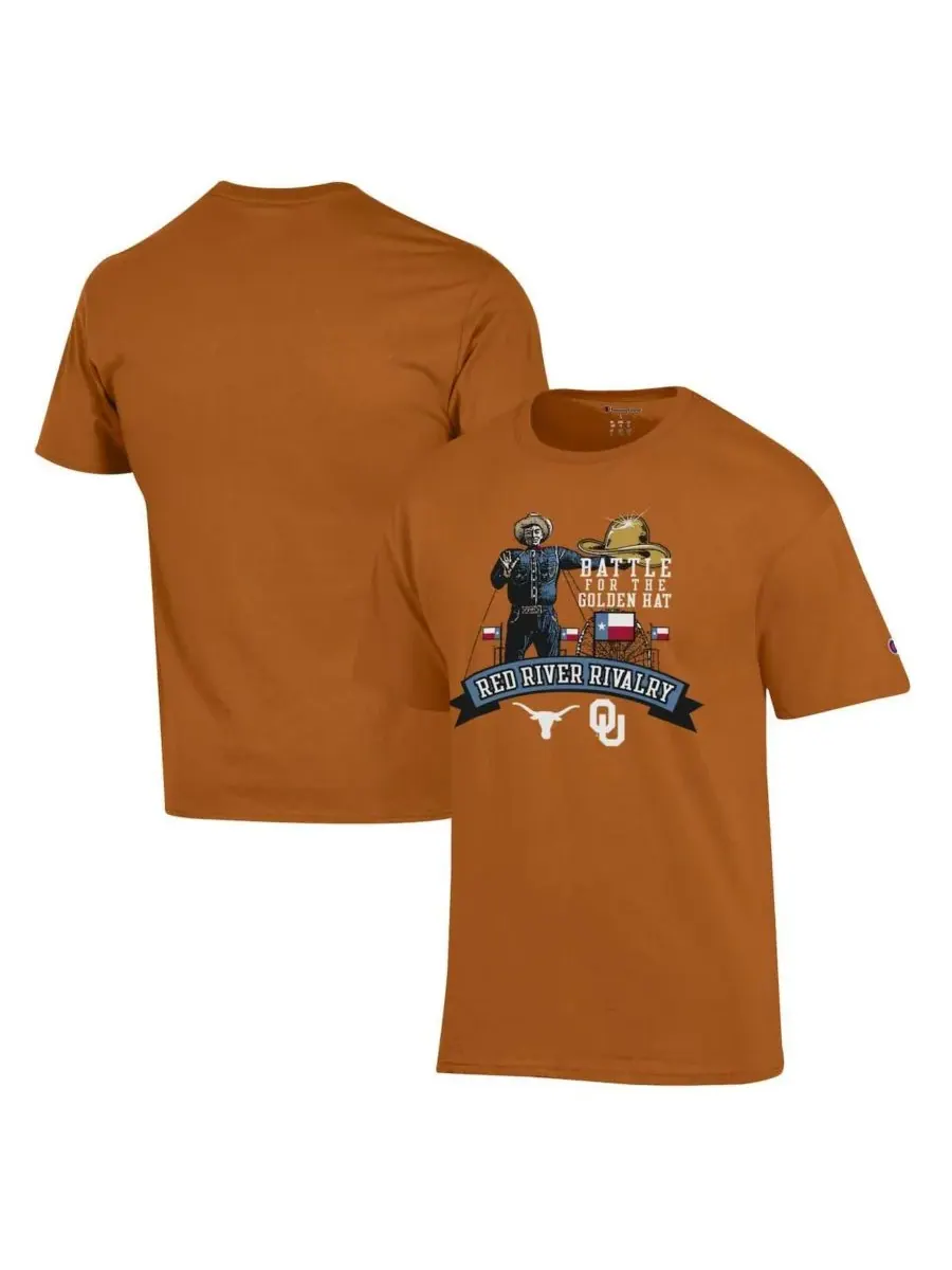 Champion Мужская оранжевая футболка Texas Longhorns vs. Oklahoma Sooners Red River Rivalry Big Tex — изображение 1 из 3