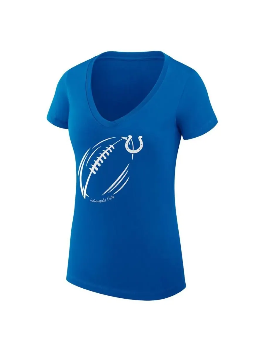 Женская футболка Royal Indianapolis Colts Super-Slim Fit Lightweight Subtle Football V-Neck T-Neck — изображение 2 из 3