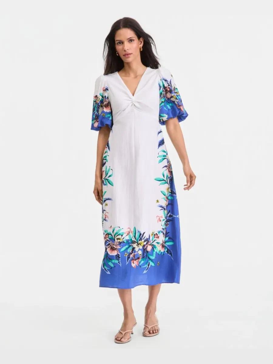 Платье макси с коротким рукавом с принтом Alana Floral I.N.C. International Concepts, Alana Floral — изображение 1 из 6