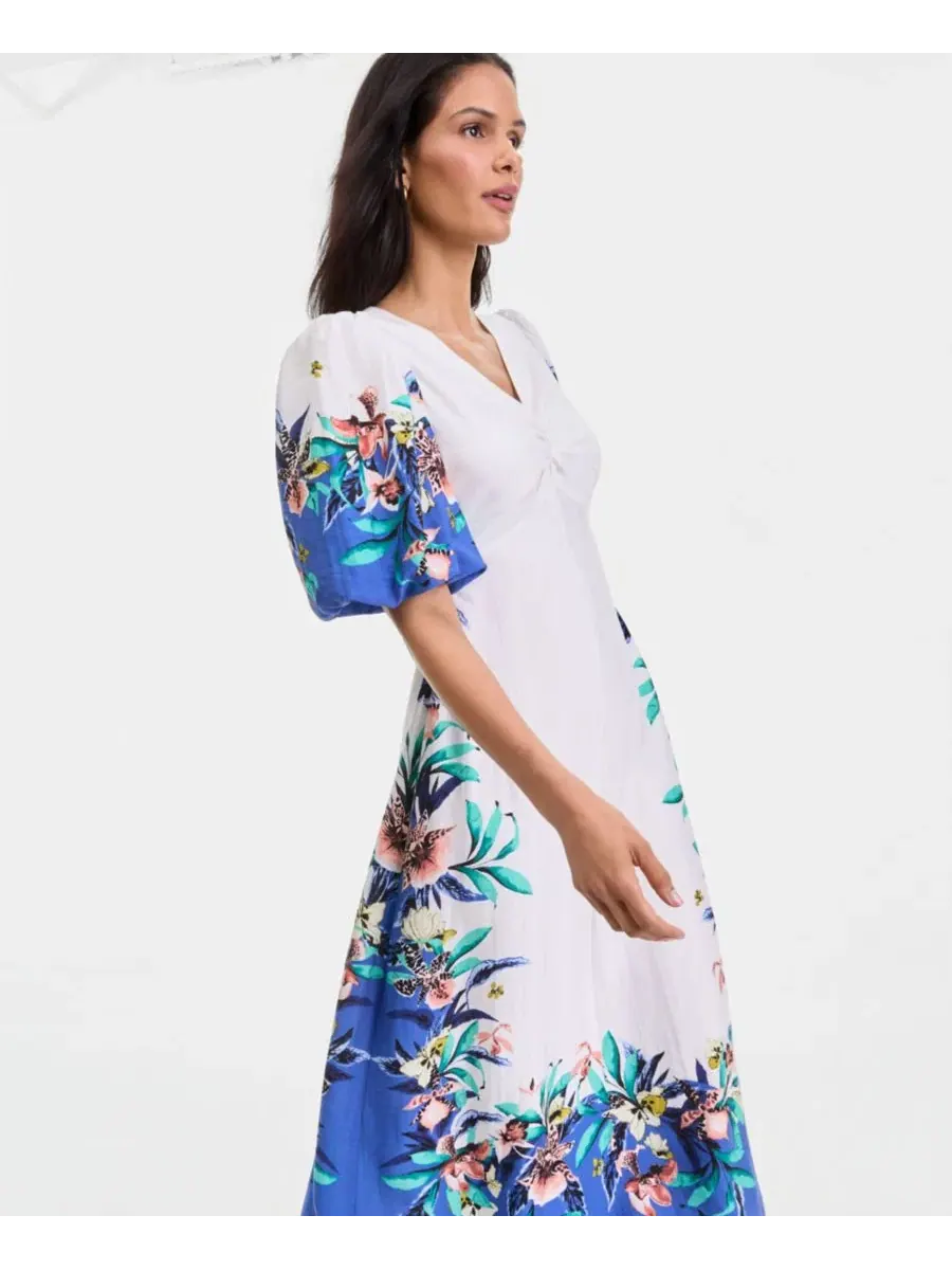 Платье макси с коротким рукавом с принтом Alana Floral I.N.C. International Concepts, Alana Floral — изображение 5 из 6