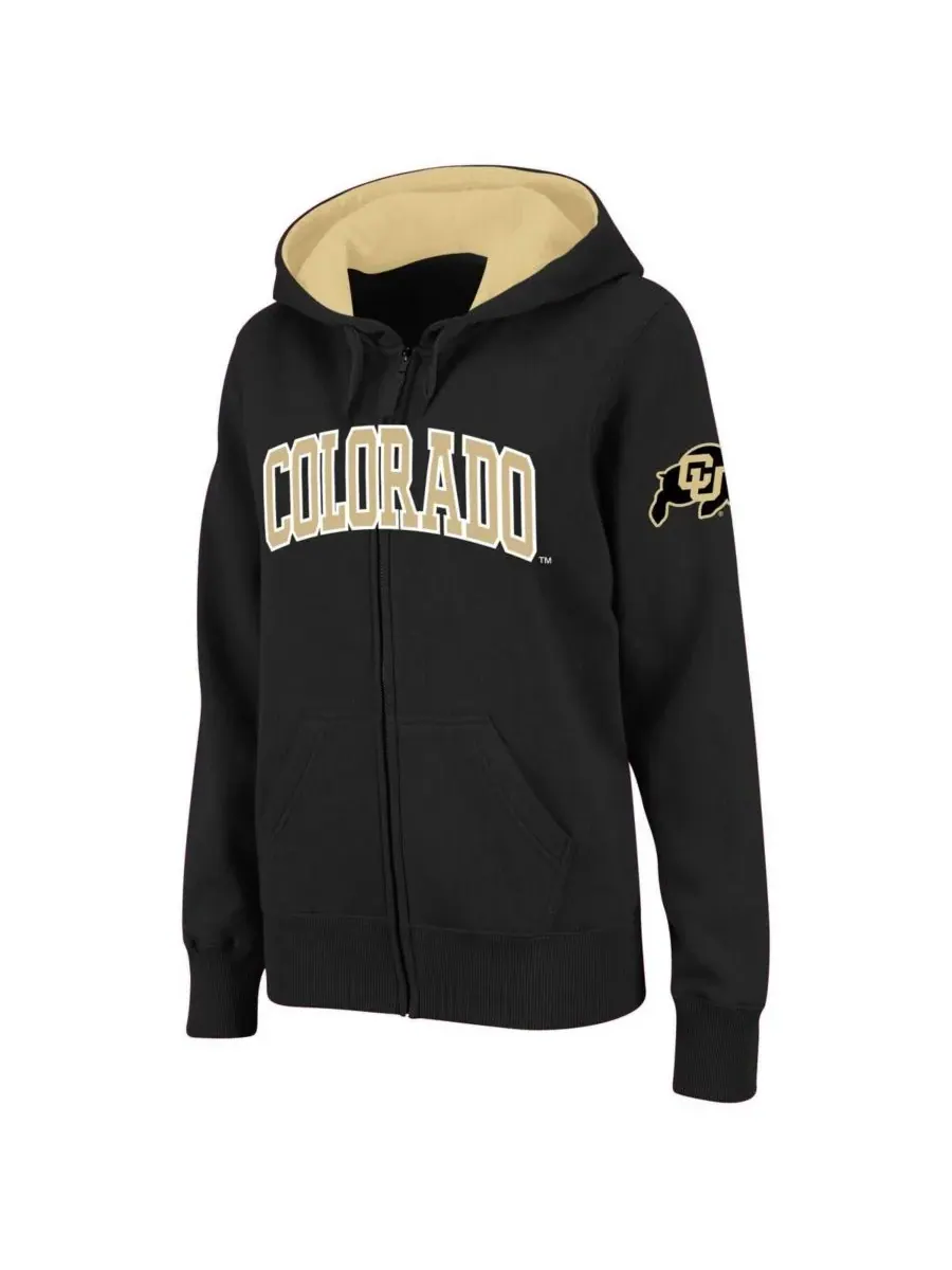 Colosseum Женская спортивная толстовка на молнии с надписью "Colorado Buffaloes" черного цвета — изображение 1 из 1, черный