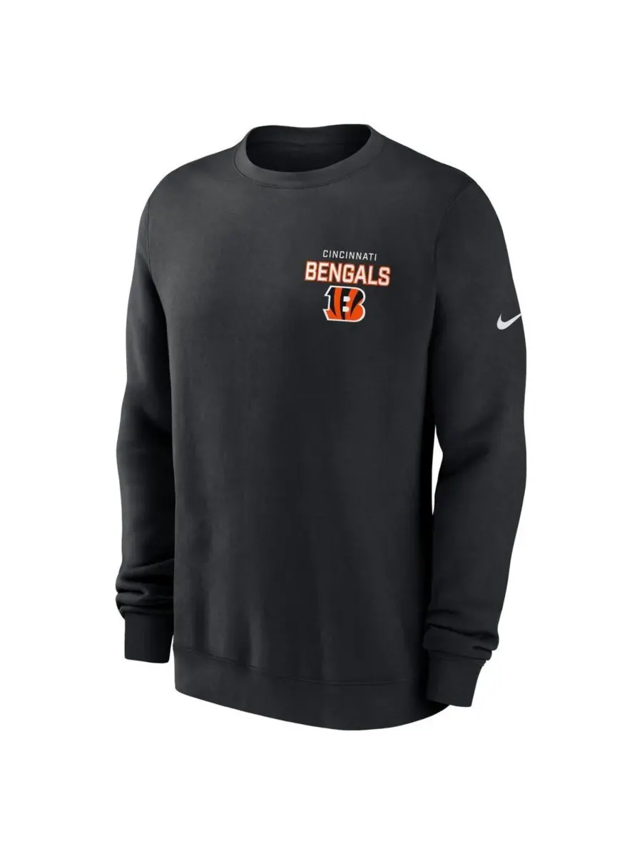 Nike Мужская черная флисовая толстовка с логотипом Cincinnati Bengals Primetime Club — изображение 2 из 3, черный