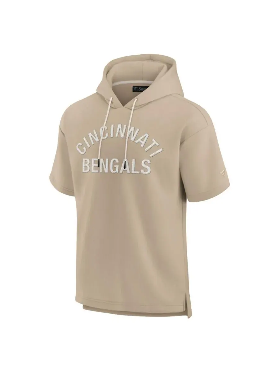 Fanatics Мужская и женская толстовка с коротким рукавом из супермягкого флиса цвета хаки с — изображение 3 из 3