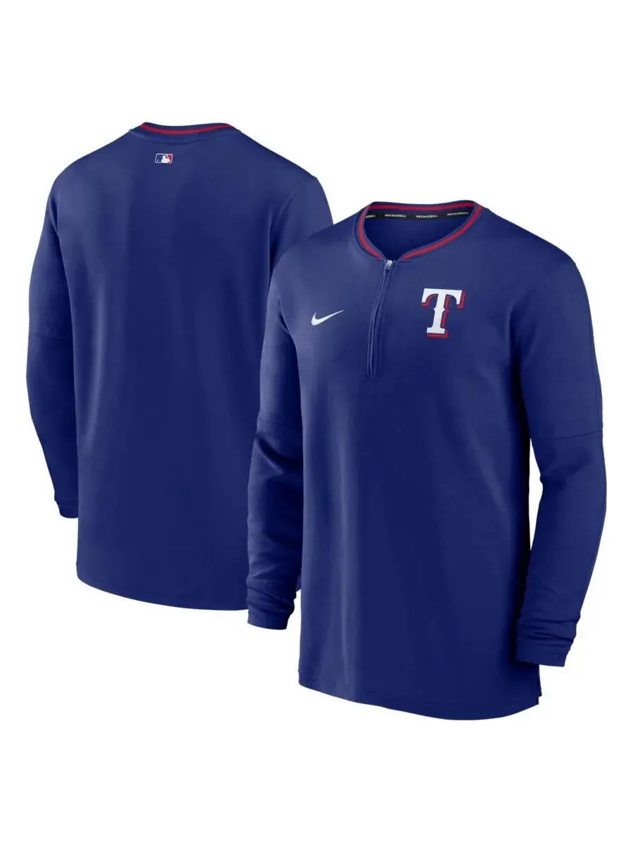 Мужская толстовка Royal Texas Rangers Authentic Collection Performance с застежкой-молнией до — изображение 1 из 3