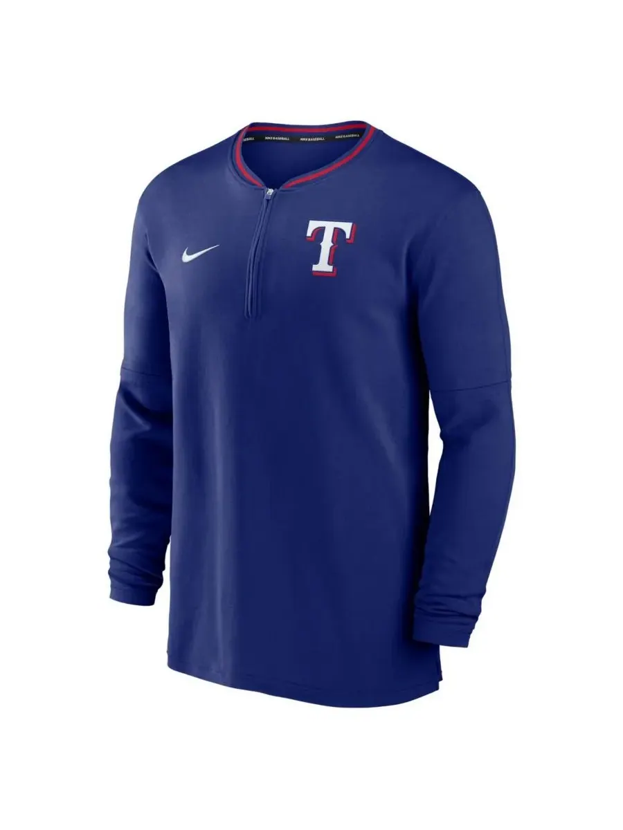 Мужская толстовка Royal Texas Rangers Authentic Collection Performance с застежкой-молнией до — изображение 2 из 3